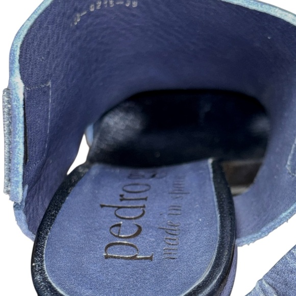 Pedro Garcia Yimina Blue Suede Cutout Slingback High Heel Sandals 38 - Picture 9 of 15
